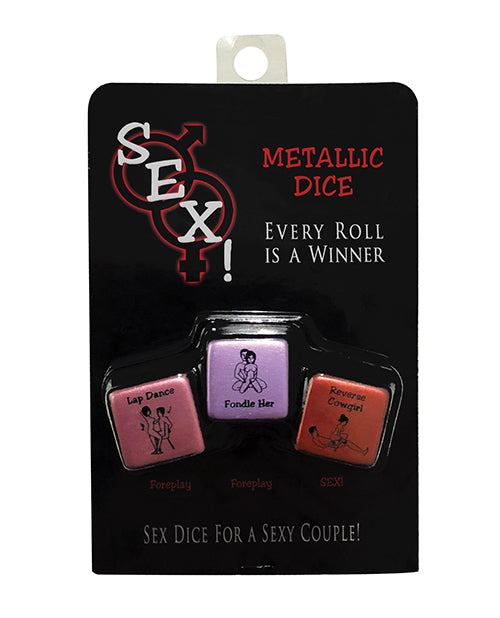 Kheper Games Sex Dice Metallic Finish Multilingual Foreplay Dice Game for Romantic Couples