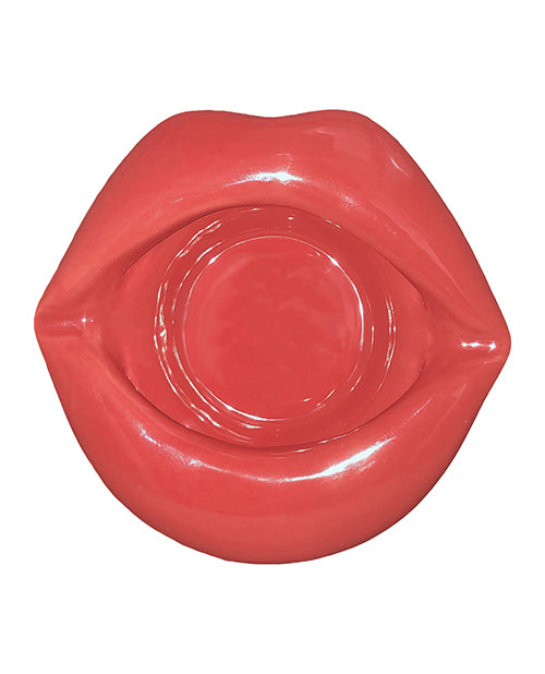 Kheper Games Novelty Ashtray Red Lip Shaped Porcelain Vibrant Design for Stylish Home Décor