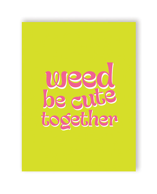 420 Greetings Greeting Card Lime Green Pink Playful Message for Couples Humor