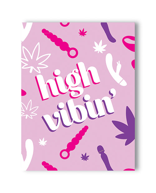 Kush Kards Bachelorette & Party Supplies High Vibin' 420 Greeting Card with Bold Design for Cannabis Gift Giving
