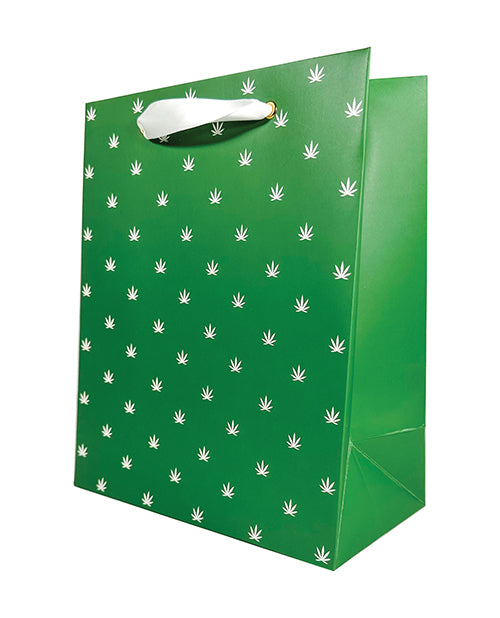 Kush Kards Gift Bag Green White Polka Dot Party Bag with Sturdy Handles for Festive Gifting