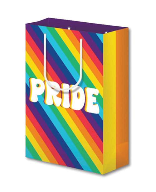 Kush Kards Pride Gift Bag with Colorful Double-Sided Print and White Cord Handles for Festive LGBTQ+ Gift Giving