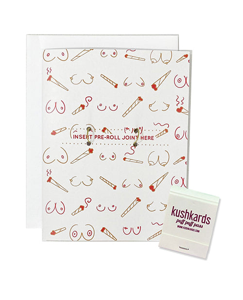 Kush Kards Greeting Card Whimsical Doobies Boobies Design with Matchbook for Fun Party Gifting
