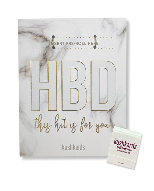 Kush Kards Greeting Card Marble Gold Matchbook Slot for Cannabis Birthday Wishes