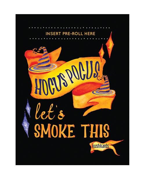 Kush Kards Bachelorette & Party Supplies Halloween Hocus Pocus Greeting Card with Smoky Design and Matchbook for Fun Cannabis-Themed Celebrations