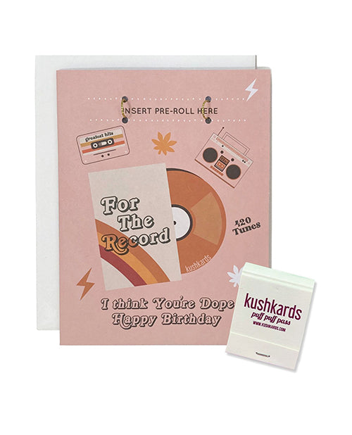Kush Kards Bachelorette & Party Supplies Retro Cannabis Greeting Card with Matchbook for Music Lovers and Birthday Celebrations
