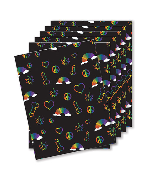 Kush Kards Greeting Card Rainbow Penis Print with Peace Signs and Pot Leafs for Fun Party Occasions