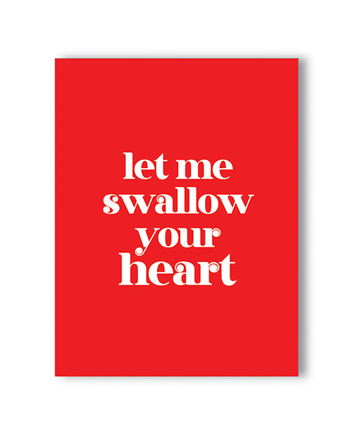 Kush Kards Naughty Greeting Card Swallow Your Heart Cheeky Message for Bachelorette Party