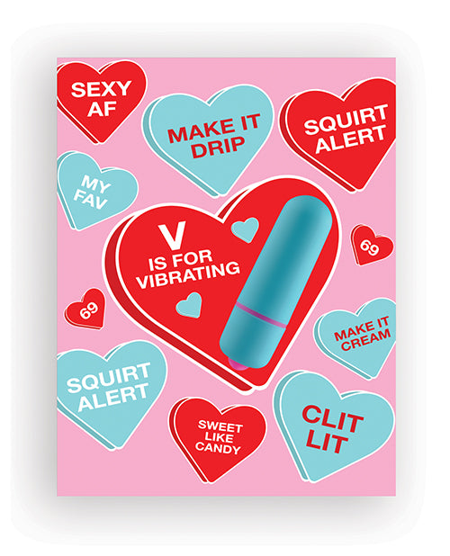 Naughty Kards Greeting Card with Rock Candy Bullet Vibrator and Fresh Vibes Towelette for Fun Party and Romantic Gifting