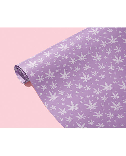 Kush Kards Wrapping Paper Purple Pot Leaf Design Glossy Finish for Memorable Gift Presentation