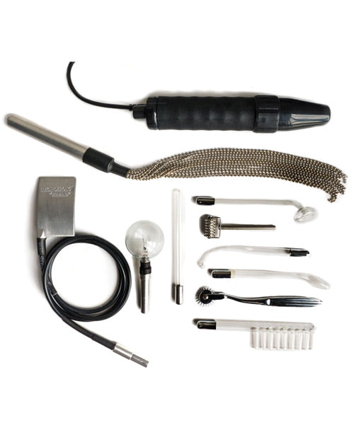 KinkLab Stimulator Neon Wand Electrosex Attachments Secure Case for Advanced Intimate Sensation