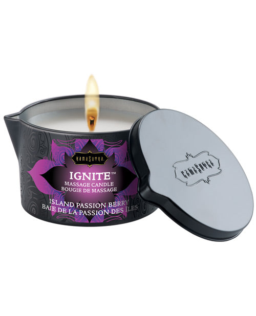 Kama Sutra Massage Candle Soy Wax Island Passion Berry Scent for Relaxation and Nourishing Skin