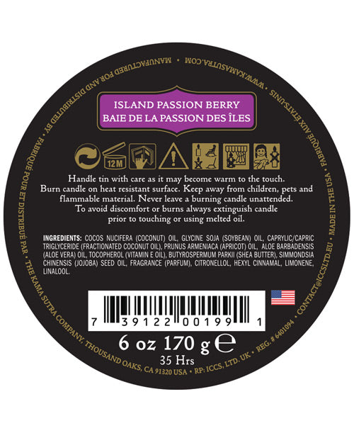 Kama Sutra Ignite Massage Soy Candle - Island Passion Berry Scented Massage Candle