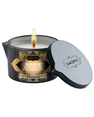 Kama Sutra Massage Candle Soy Blend with Vanilla Sandalwood Aroma and Skin-Soothing Oils for Relaxing Sensual Massage