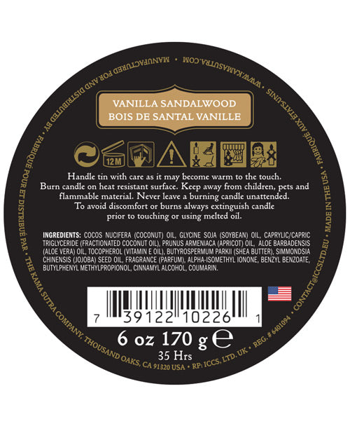 Kama Sutra Ignite Massage Soy Candle with Vanilla Sandalwood Aroma