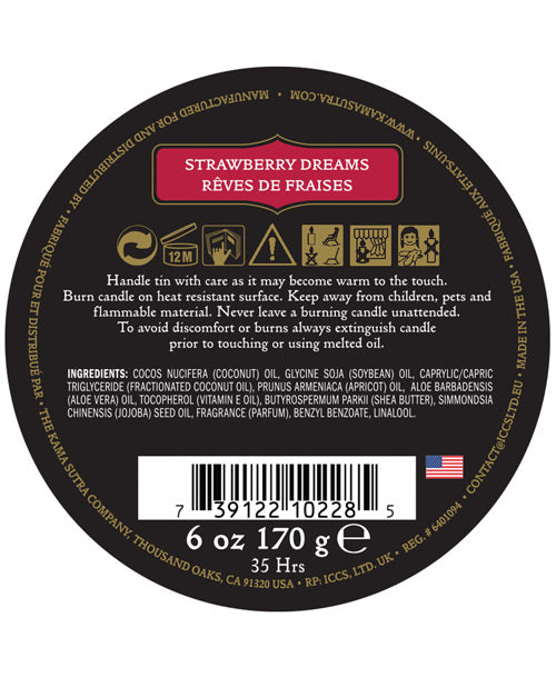 Kama Sutra Ignite Massage Soy Candle with Strawberry Dreams Aroma