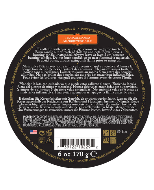 Tropical Mango Massage Soy Candle with Skin-Conditioning Oils