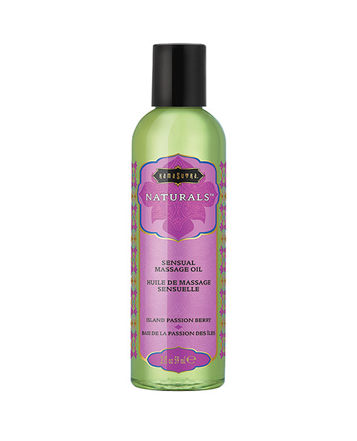 Kama Sutra Massage Oil with Island Passion Berry Scent and Nourishing Soy Almond Oils for Sensual Body Massage