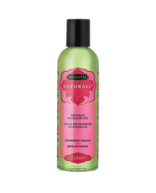 Kama Sutra Massage Oil Strawberry Dreams Soy Grape Seed Almond Oils for Luxurious Sensual Massage