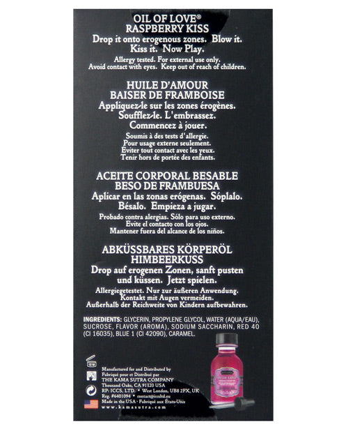 Kama Sutra Raspberry Kiss Oil of Love Foreplay Body Oil