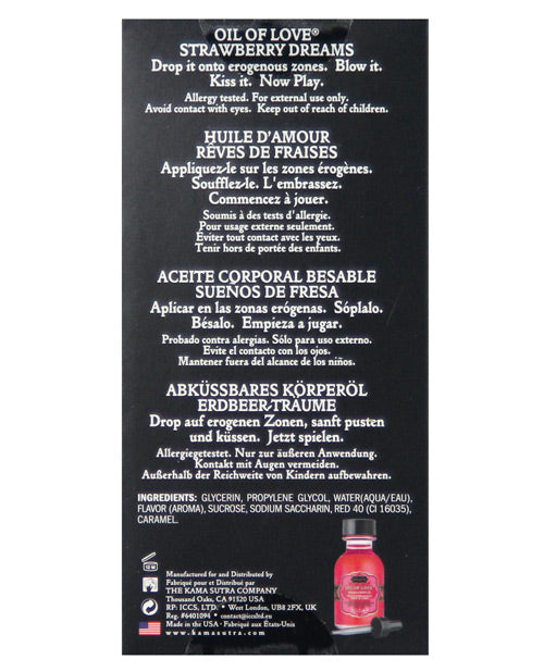 Kama Sutra Oil of Love Strawberry Dreams Water-Based Foreplay Oil