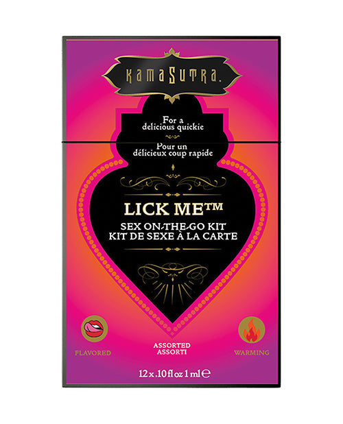 Kama Sutra Lubricant Kit Assorted Flavored Sachets Warming Body Toppings for Discreet Intimate Moments