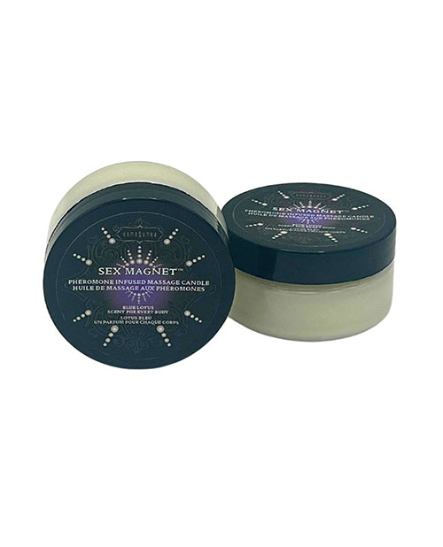 Kama Sutra Massage Candle Blue Lotus Pheromone Infused with Shea Butter for Relaxing Aromatic Massage