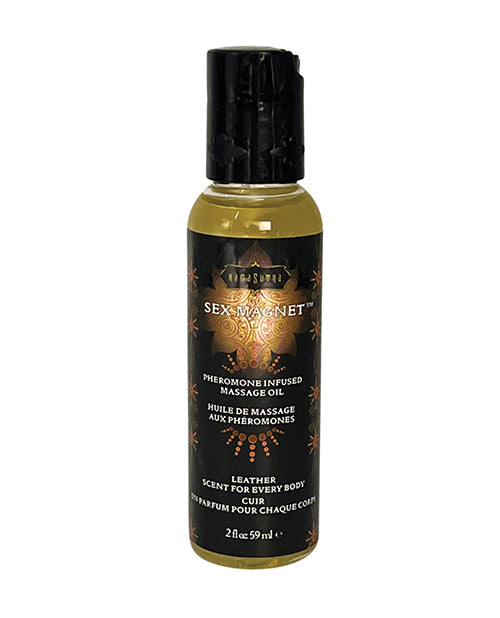 Kama Sutra Massage Oil Leather Scent Pheromone Formula with Musk and Cedar Notes for Aromatic Body Massage