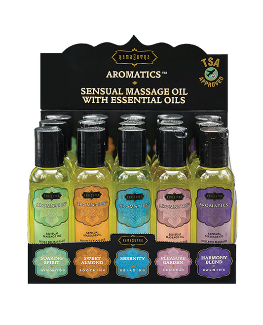 Kama Sutra Massage Oil Display Assorted Scents Travel Bottles for Relaxing Aromatherapy Massage