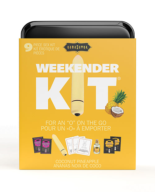 Kama Sutra Weekender VIBE Kit mini bullet vibrator water-based lubricants coconut pineapple for travel intimacy and pleasure