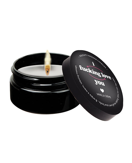 Kama Sutra Massage Candle 2 oz Vanilla Creme Scented Warm Massage Oil for Romantic Ambiance