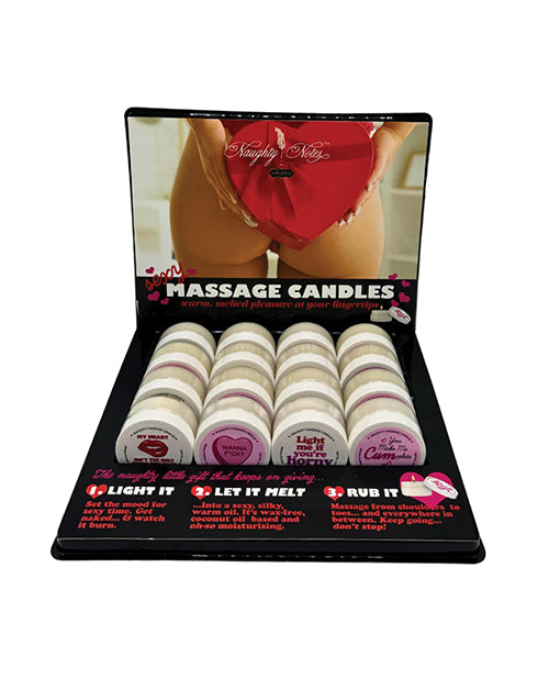 Kama Sutra Massage Candle Display Tray Soy Mini Candles Tempt Me Scent for Romantic Gifting and Travel