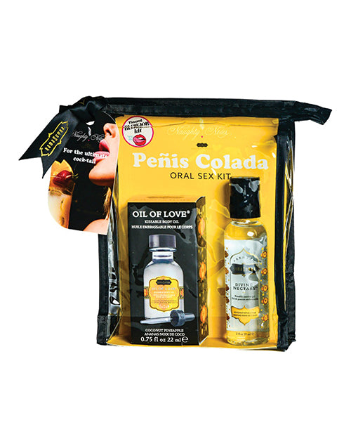 Kama Sutra Sexual Enhancers Penis Colada Flavored Oral Sex Kit with Warming Oil for Enhanced Sensual Play