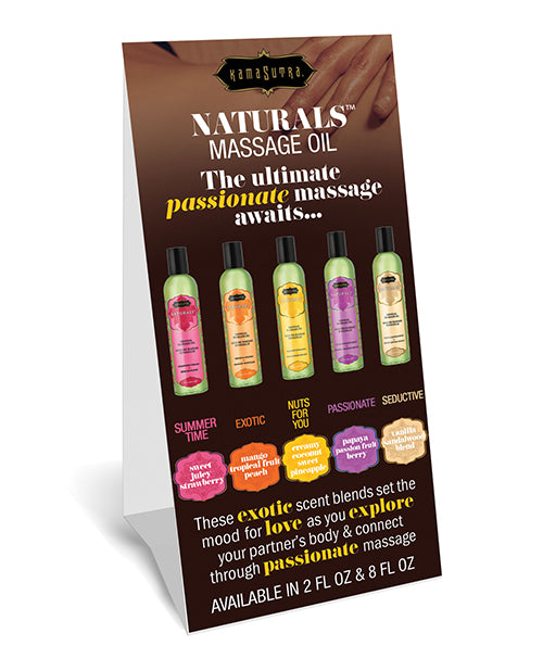 Kama Sutra Shelf Talker Double Sided Display for Massage Oil Promotion in Retail Settings