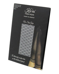 Black Honeycomb Fishnet Thigh-High Tights with Stay-Up Band by Kix'ies, Size C