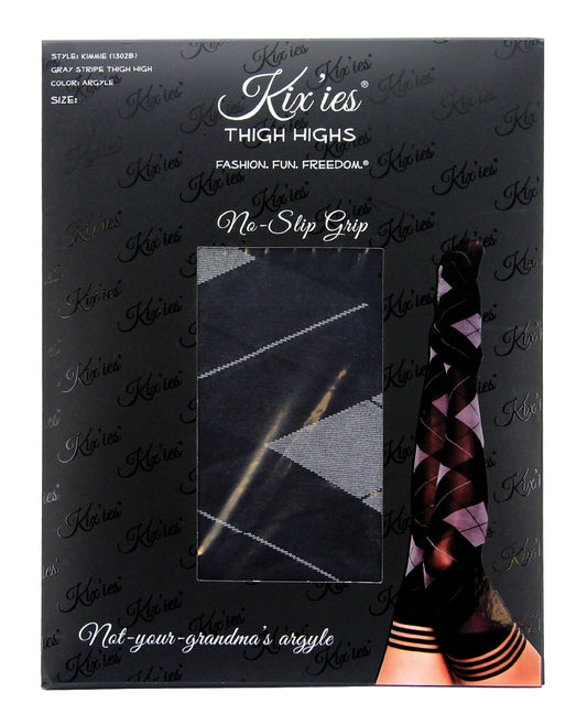 Kix'ies Kimmie Argyle Thigh-High Tights in Classic Argyle Pattern