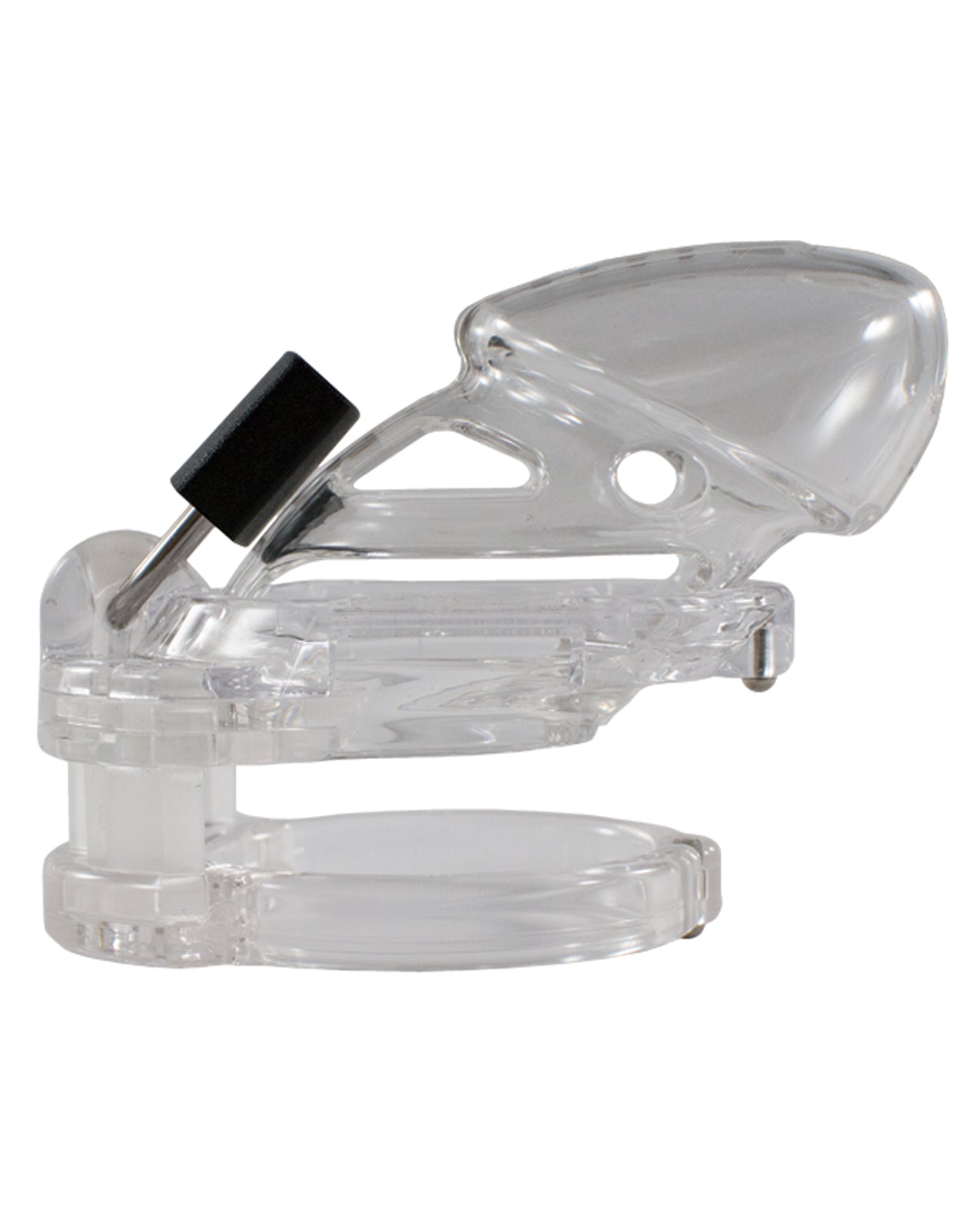 Locked in Lust Chastity Device Clear Anti-Pullout Adjustable Rings for Secure Male Restraint and Comfort