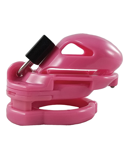 Locked in Lust chastity cage polycarbonate Vice Mini V2 with drain holes for secure sissy restraint