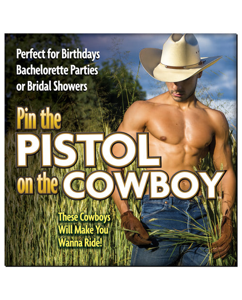 Little Genie Bachelorette Party Game pin the pistol on the cowboy dual posters for fun party entertainment