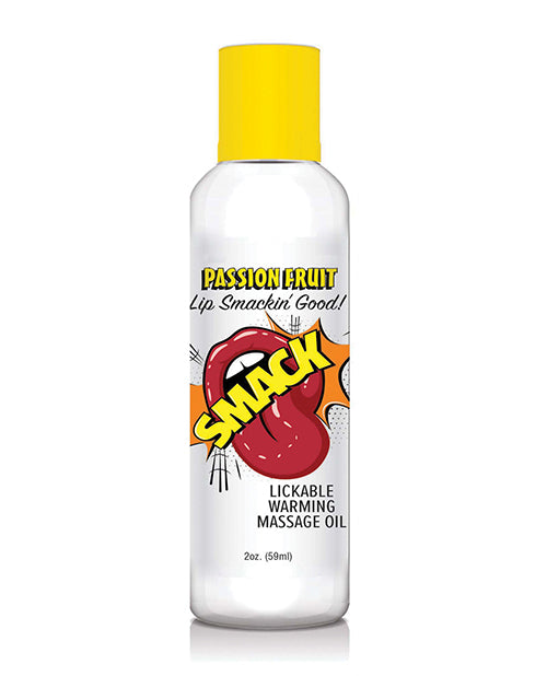 Smack Massage Oil Passion Fruit Flavor Warming Edible Formula for Sensual Couples Massage