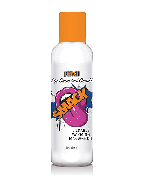 Smack Massage Products Peach Warming Edible Body Oil for Sensual Couples Massage Experience