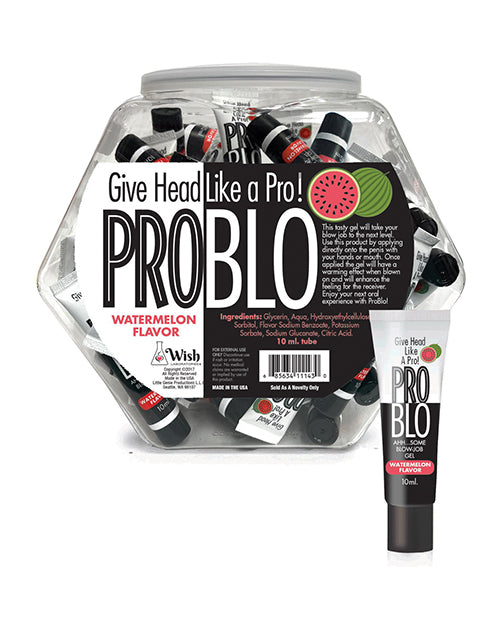 Pro Blo Oral Pleasure Gel Watermelon Flavored Lubricant Resealable Tubes for Enhanced Oral Pleasure