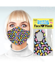 Little Genie Novelties Boobie Print Mask with Cheerful Risqué Pattern for Party Fun