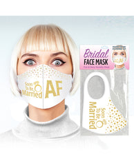 Candy Prints Bachelorette Face Mask Soon to be Married AF Print Soft Fabric for Bridal Party Fun
