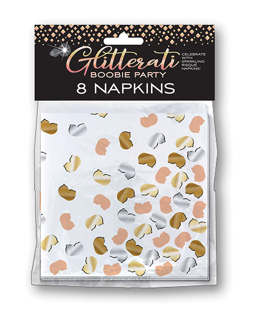 Candy Prints Bachelorette Napkins Metallic Boobie Design Two-Ply for Party Decor and Events