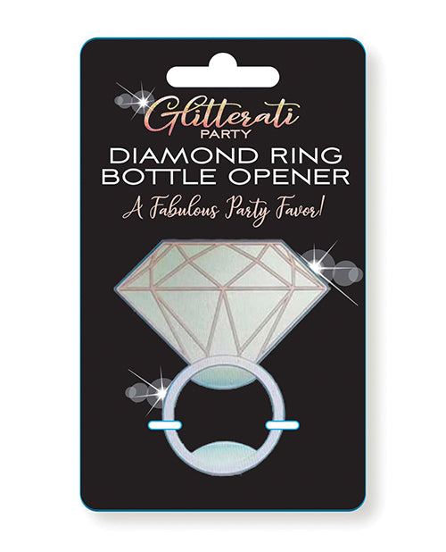 Candy Prints Bachelorette Party Bottle Opener with Diamond Ring Design and Glitter Finish for Elegant Celebrations