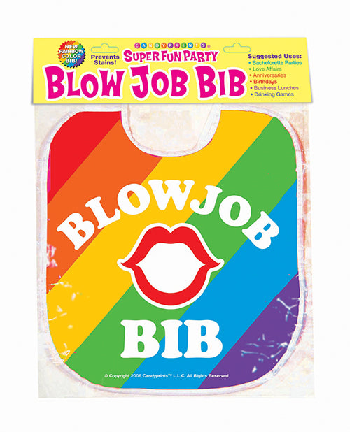 Candy Prints Novelties Rainbow Blow Job Bib with Adjustable Tie-Straps for Party Gag Gift