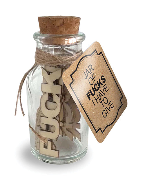 Little Genie novelty jar with 15 wooden tokens and glass design for humorous stress relief or funny gifting