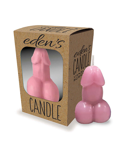 Little Genie Vanilla Scented Penis Candle in Rose Color with 12-Hour Burn for Playful Home Ambiance