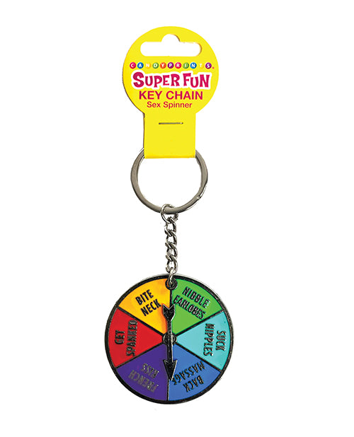 Candy Prints Novelties Super Fun Sex Spinner Key Chain with Multi-Color Design for Playful Party Fun